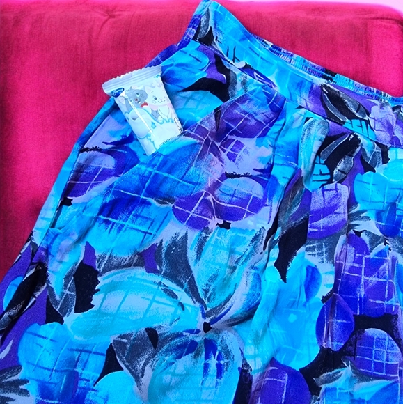 Vintage 90s Extreme High Waist Floral Flowy Skort - Picture 5 of 9